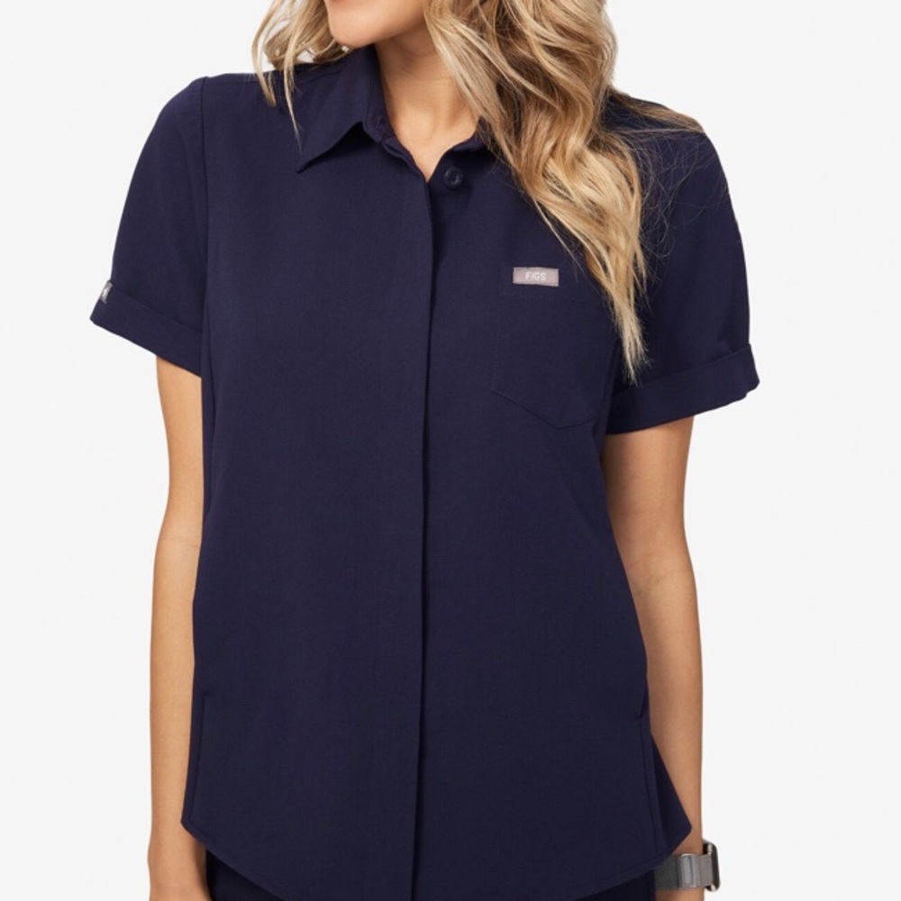 FIGS Pilar Navy Blue scrub top